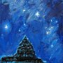 Vishnu Temple, Starry Night - Oil on wood 7x5 Copyright 2011 Tim Malles (453x640)
